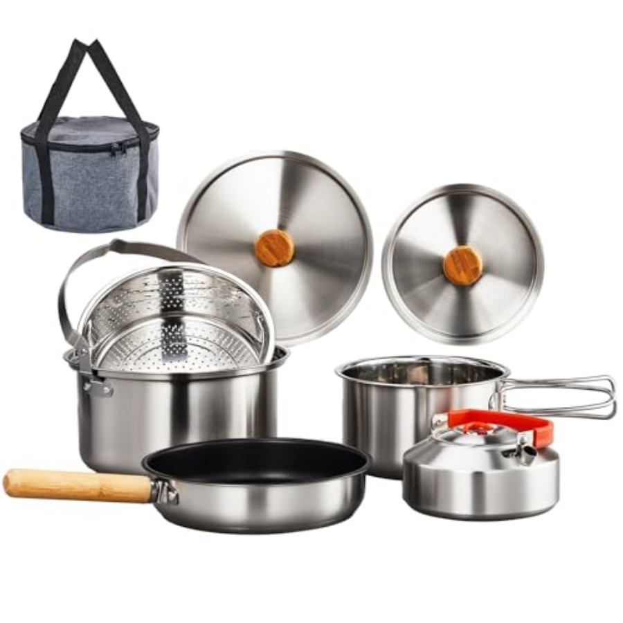 Nesting Camping Cooking Set - Conjunto de Utensílios de Cozinha para