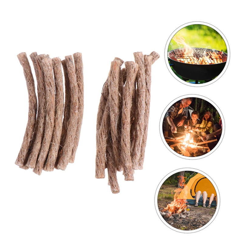 Camping Cooking Wood Stove - 12/24 pçs sobrevivência pavio cabo de
