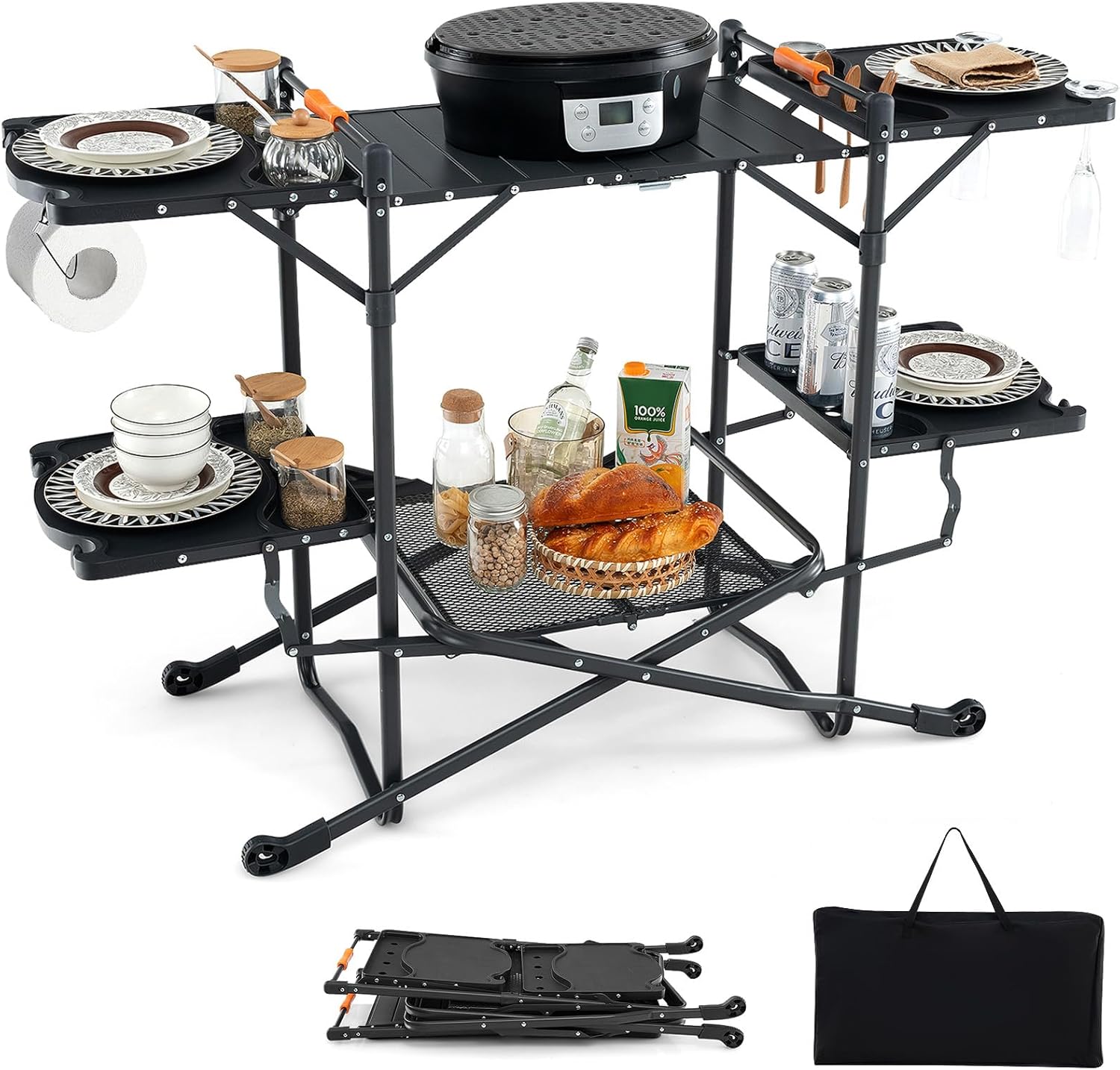 Camping Cooking Table With Storage - Mesa de Cozinha Portátil para Acampamento