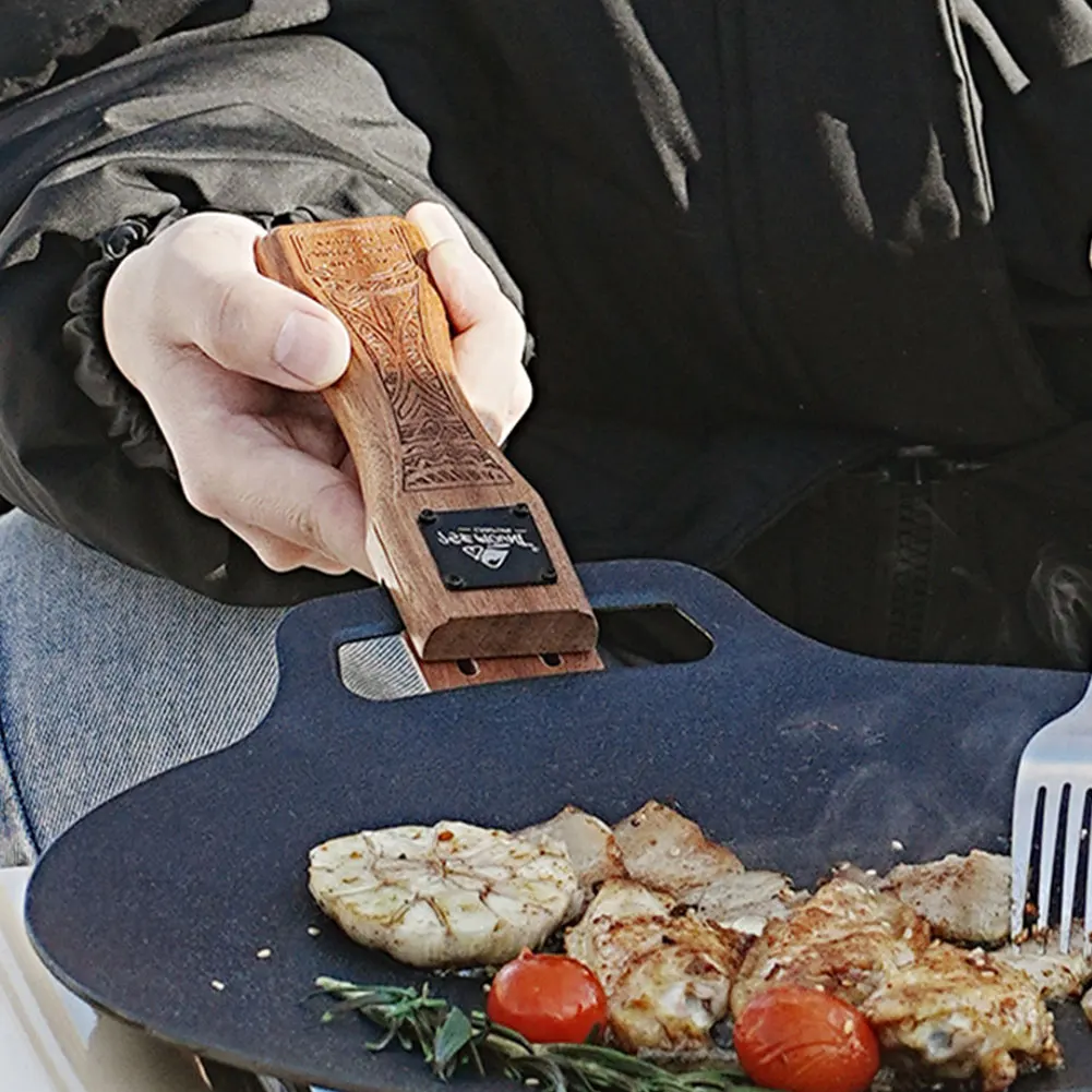 Camping Cooking Gadgets - Chapa de Churrasco de Madeira Natural
