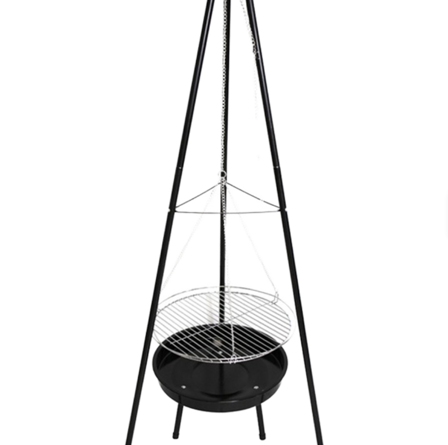 Camping Cooking Tripod - Churrasqueira Suspensa de Tripé Reforçada com