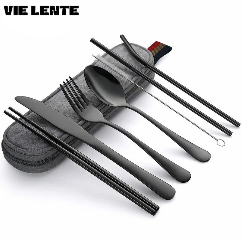 Camping Cooking Knife Set - 8 pçs/set utensílios de mesa reutilizáveis