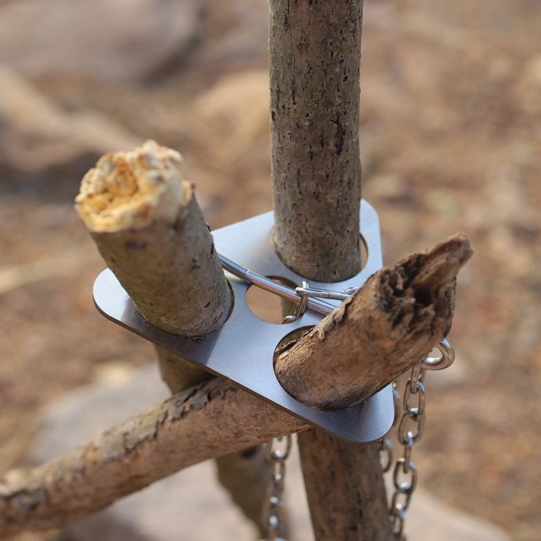 Camping Cooking Pot Tripod - Tripé de Camping em Aço Inoxidável