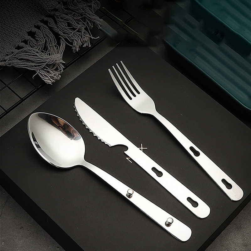 Camping Cooking Knife Set - Conjunto de Talheres Portáteis de Aço