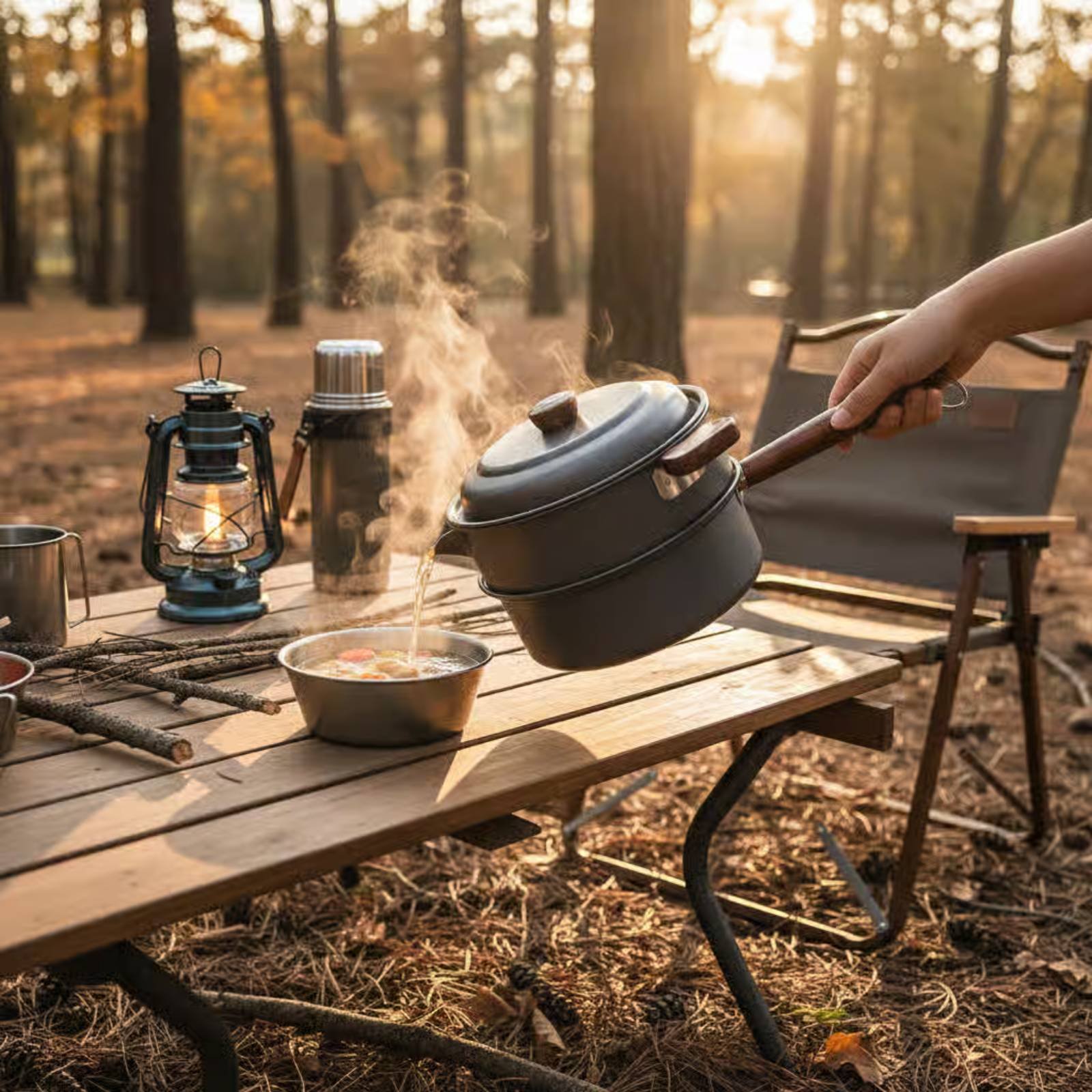 Nesting Camping Cooking Set - Panela de Cozinha para Acampamento 3L,