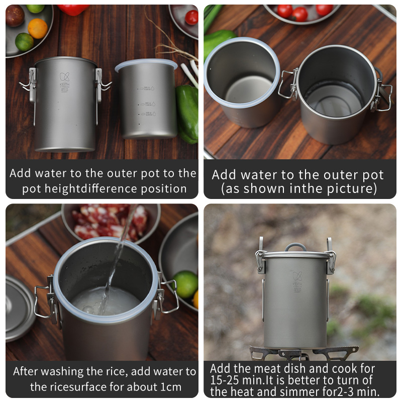 Panela de Arroz KEITH em Titân - Camping Cooking Gadgets avaliação e preço