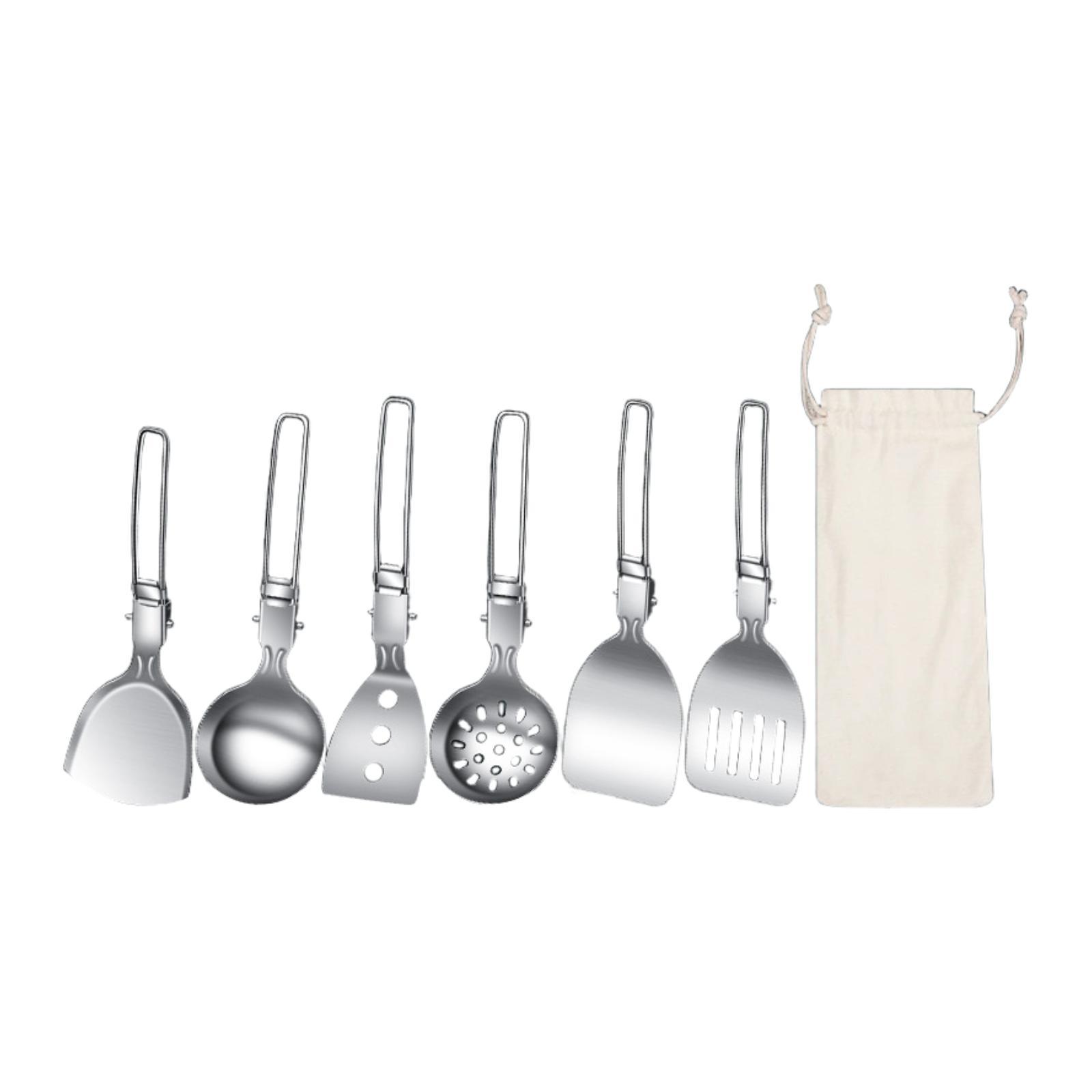 7 pçs conjunto de utensílio de - Camping Cooking Essentials Kit avaliação e preço