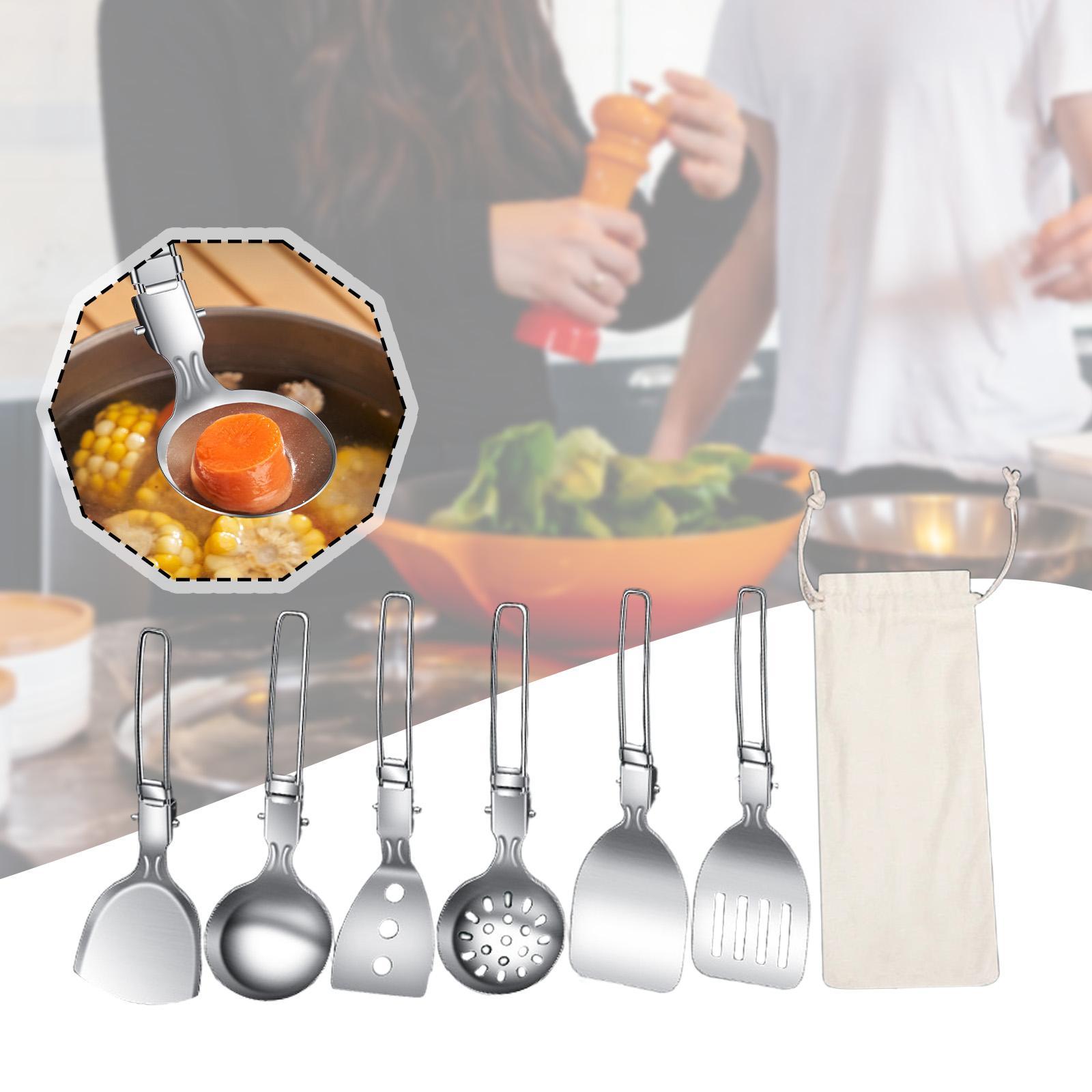 7 pçs conjunto de utensílio de - Camping Cooking Essentials Kit avaliação e preço