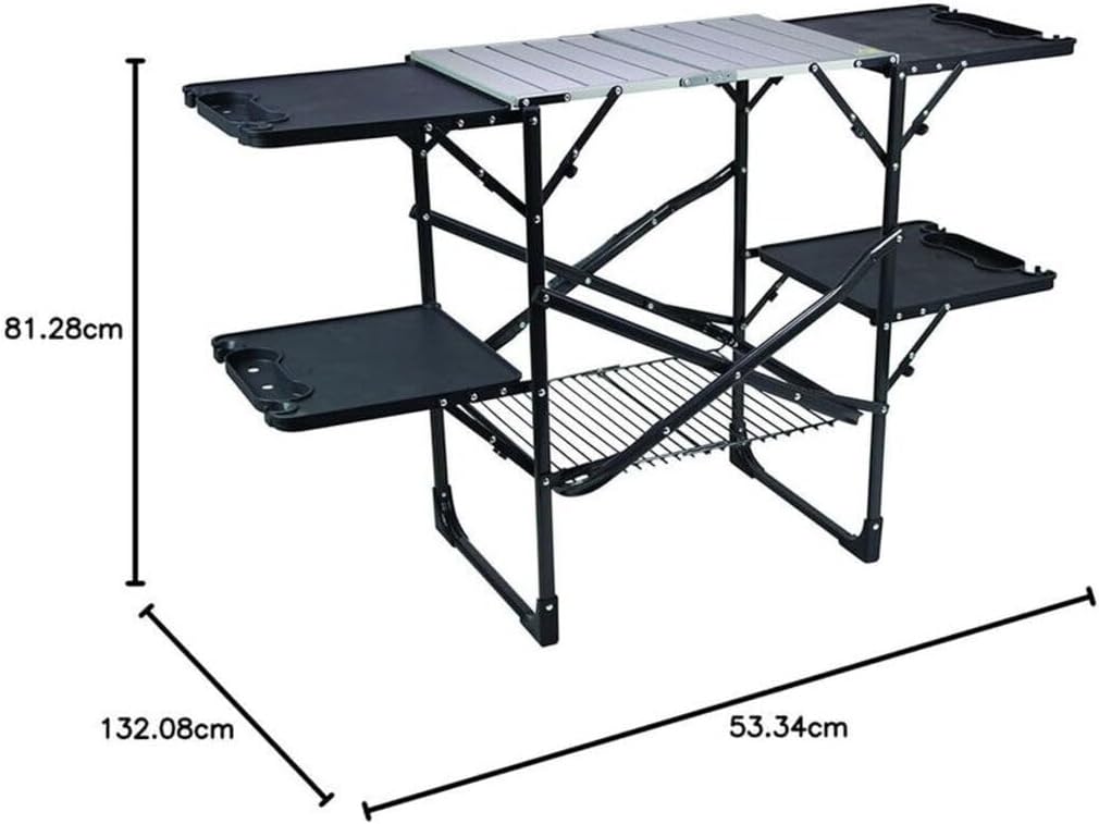 Mesa de Cozinha Portátil Dobrá - Camping Cooking Table With Storage avaliação e preço