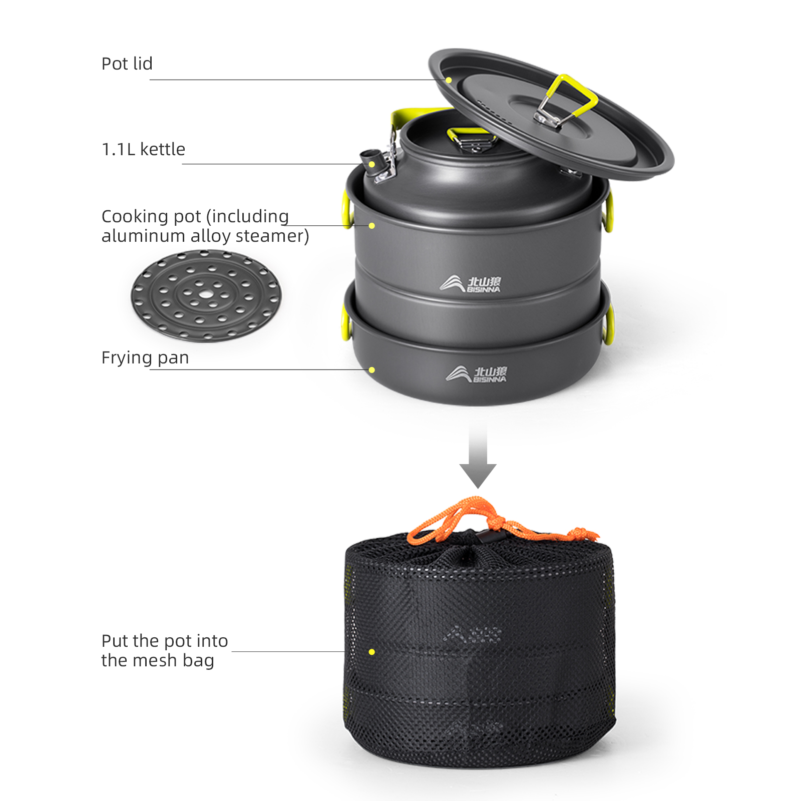 Conjunto de Utensílios de Cozi - Nesting Camping Cooking Set avaliação e preço