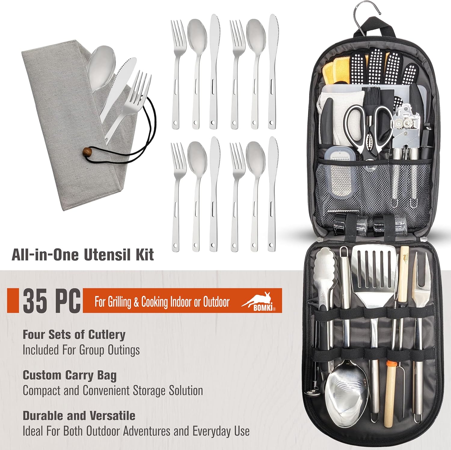 Conjunto de Utensílios de Cozi - Camping Cooking Essentials Kit avaliação e preço