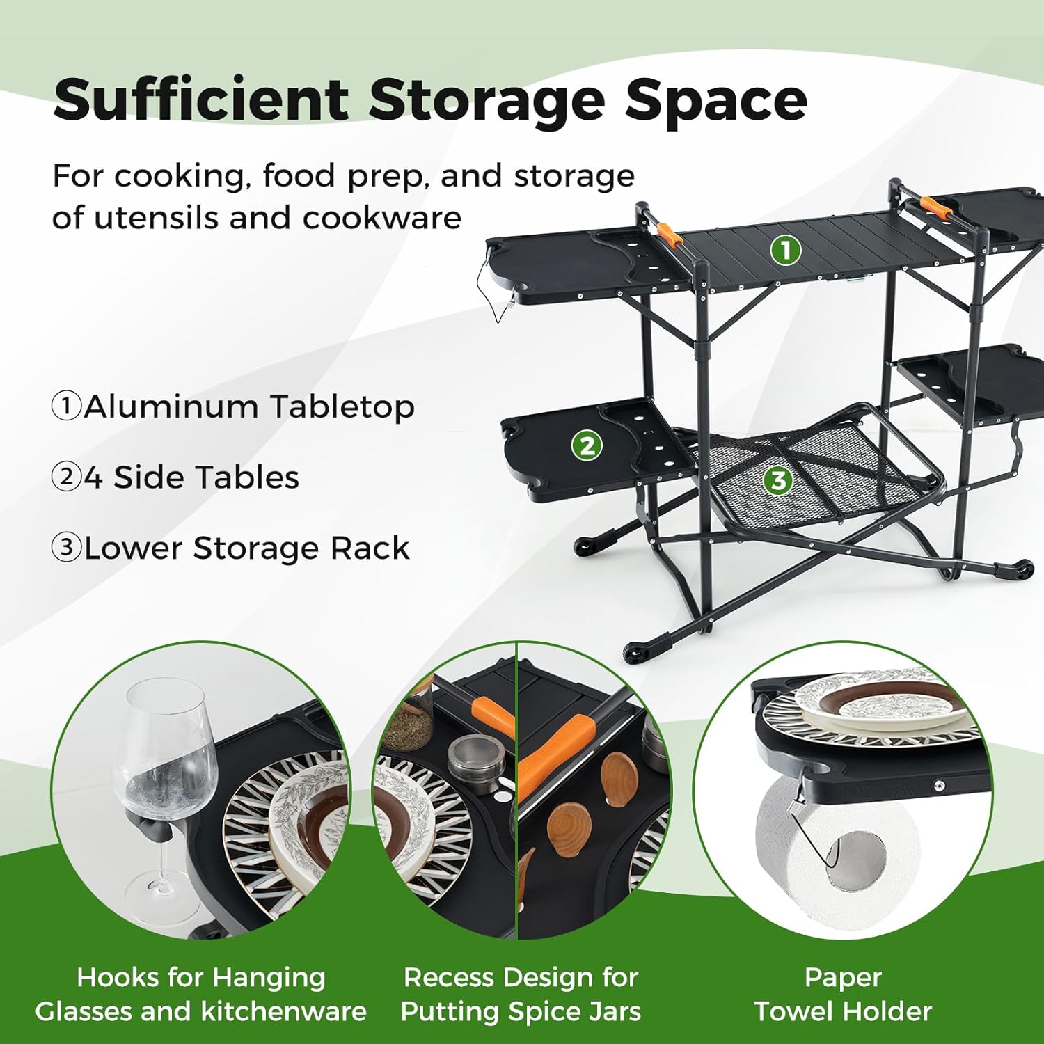 Mesa de Cozinha Portátil Dobrá - Camping Cooking Table With Storage avaliação e preço