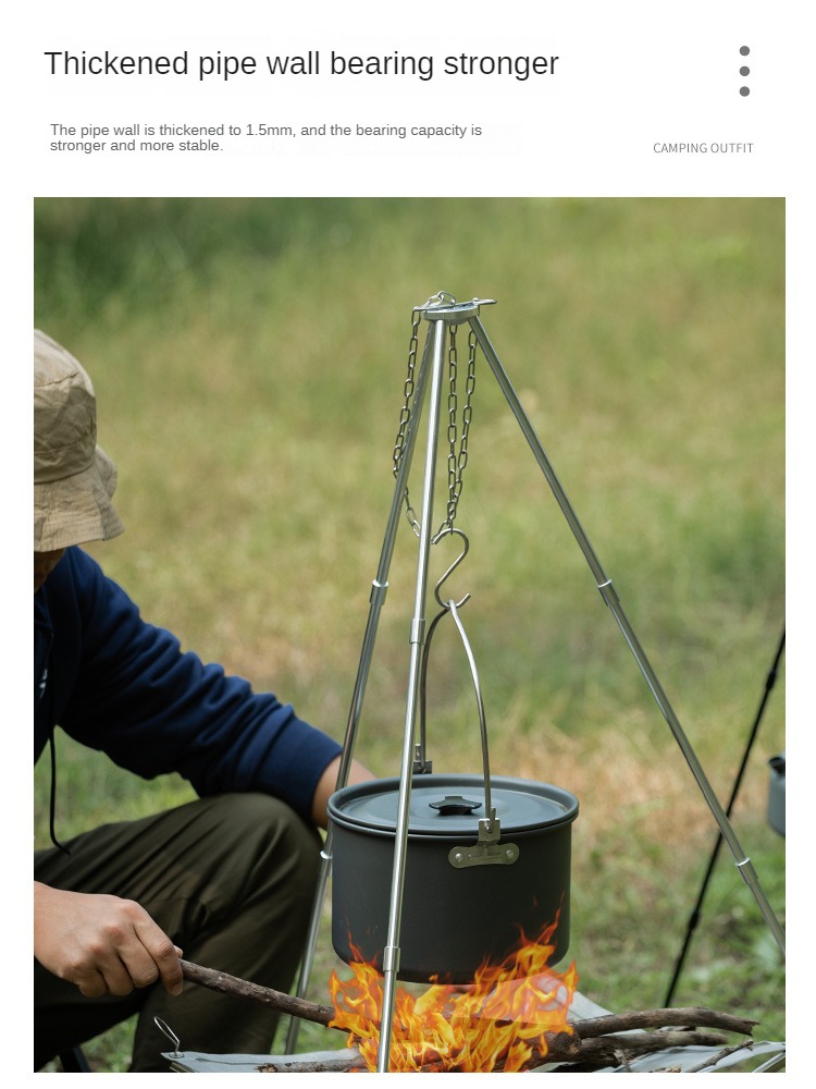 Portátil Camping Fogueira Trip - Camping Cooking Pot Tripod avaliação e preço