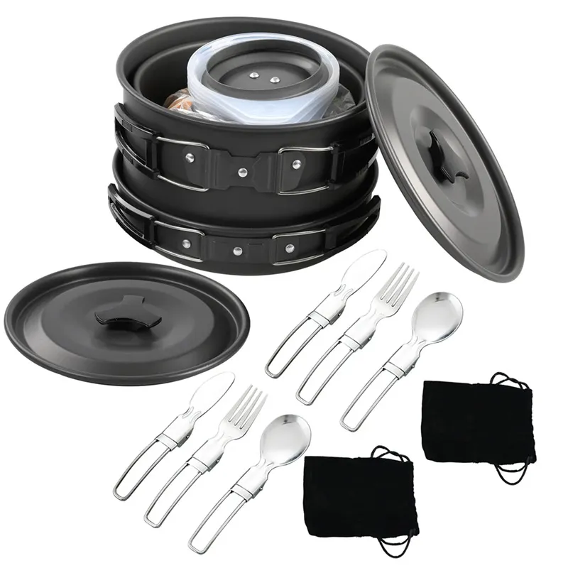 Conjunto de utensílios de cozi - Nesting Camping Cooking Set avaliação e preço