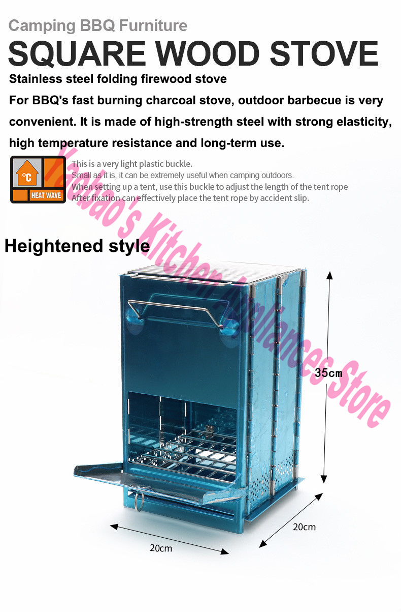 Fogão a Lenha Portátil Desmont - Camping Cooking Wood Stove avaliação e preço