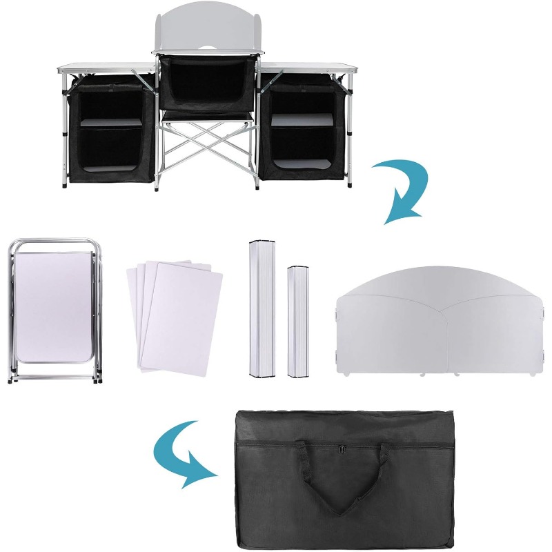 Venda quente de acampamento ao - Camping Cooking Table With Storage avaliação e preço