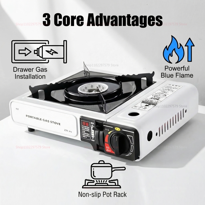 Fogão a Gás Portátil para Camp - Camping Cooking Gas Stove Portable Tool avaliação e preço