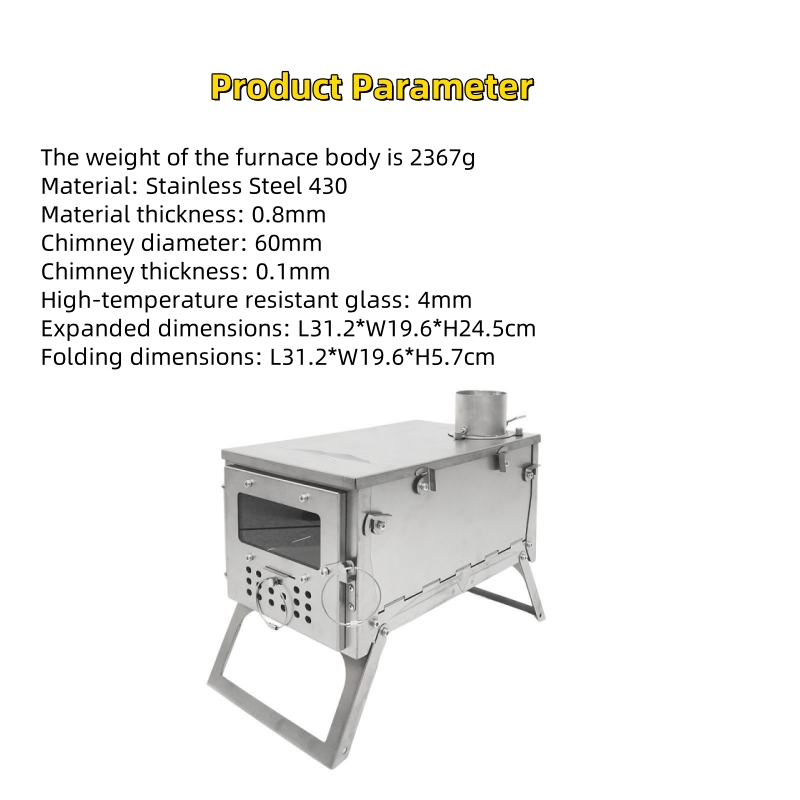 Fogão a Lenha Dobrável, Aço In - Camping Cooking Wood Stove avaliação e preço