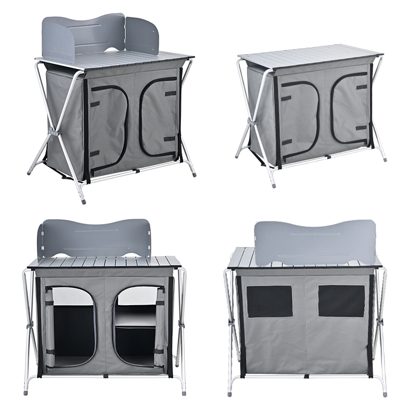 Mesa de Cozinha Portátil de Al - Camping Cooking Table With Storage avaliação e preço