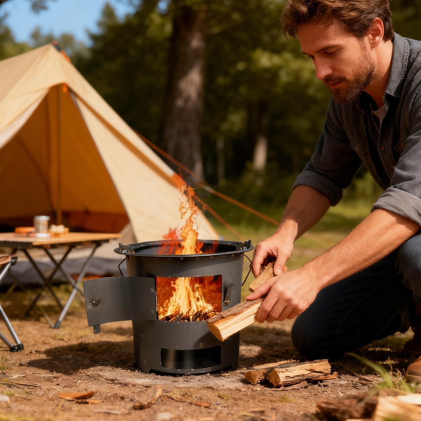 Fogão de foguete portátil para - Camping Cooking Gas Stove Portable Tool avaliação e preço