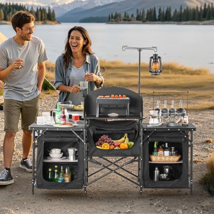 Mesa de Cozinha para Camping,  - Camping Cooking Table With Storage avaliação e preço