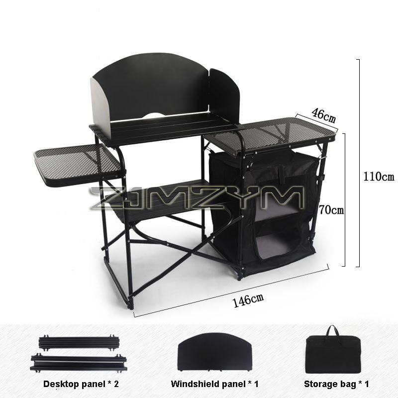 Mesa de Camping Dobrável para  - Camping Cooking Table With Storage avaliação e preço