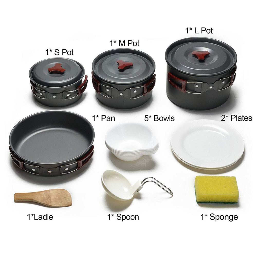 Kit de panelas para acampament - Camping Cooking Gadgets avaliação e preço
