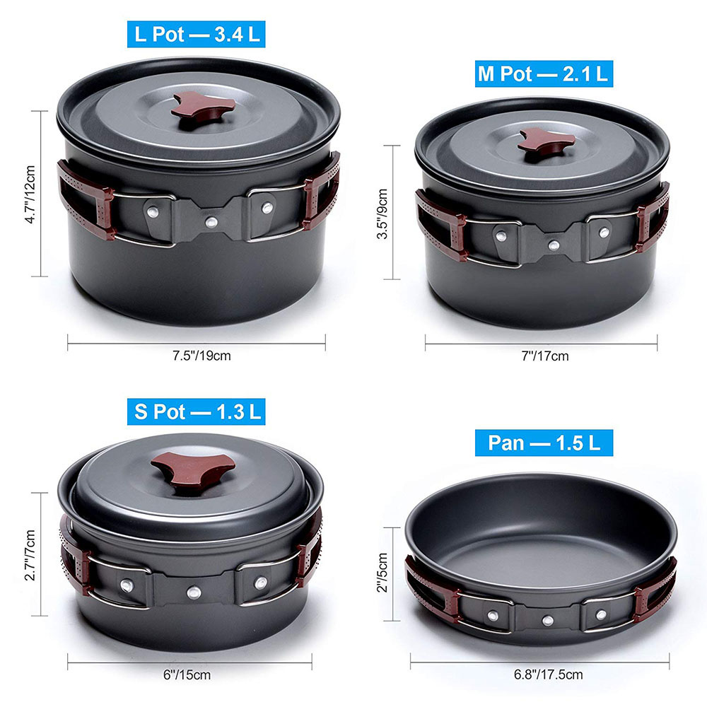 Kit de panelas para acampament - Camping Cooking Gadgets avaliação e preço